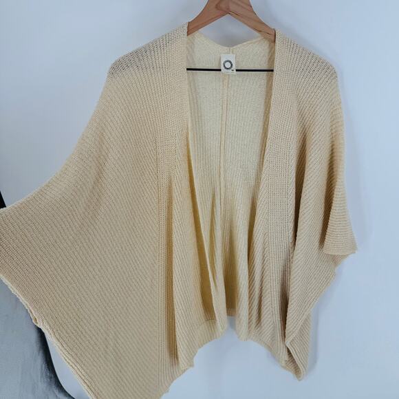 Anthropologie Akemi + Kin Cream Knit Open Front Draped Cardigan One Size - Picture 4 of 5